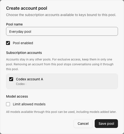 Resource group form with one subscription account selected